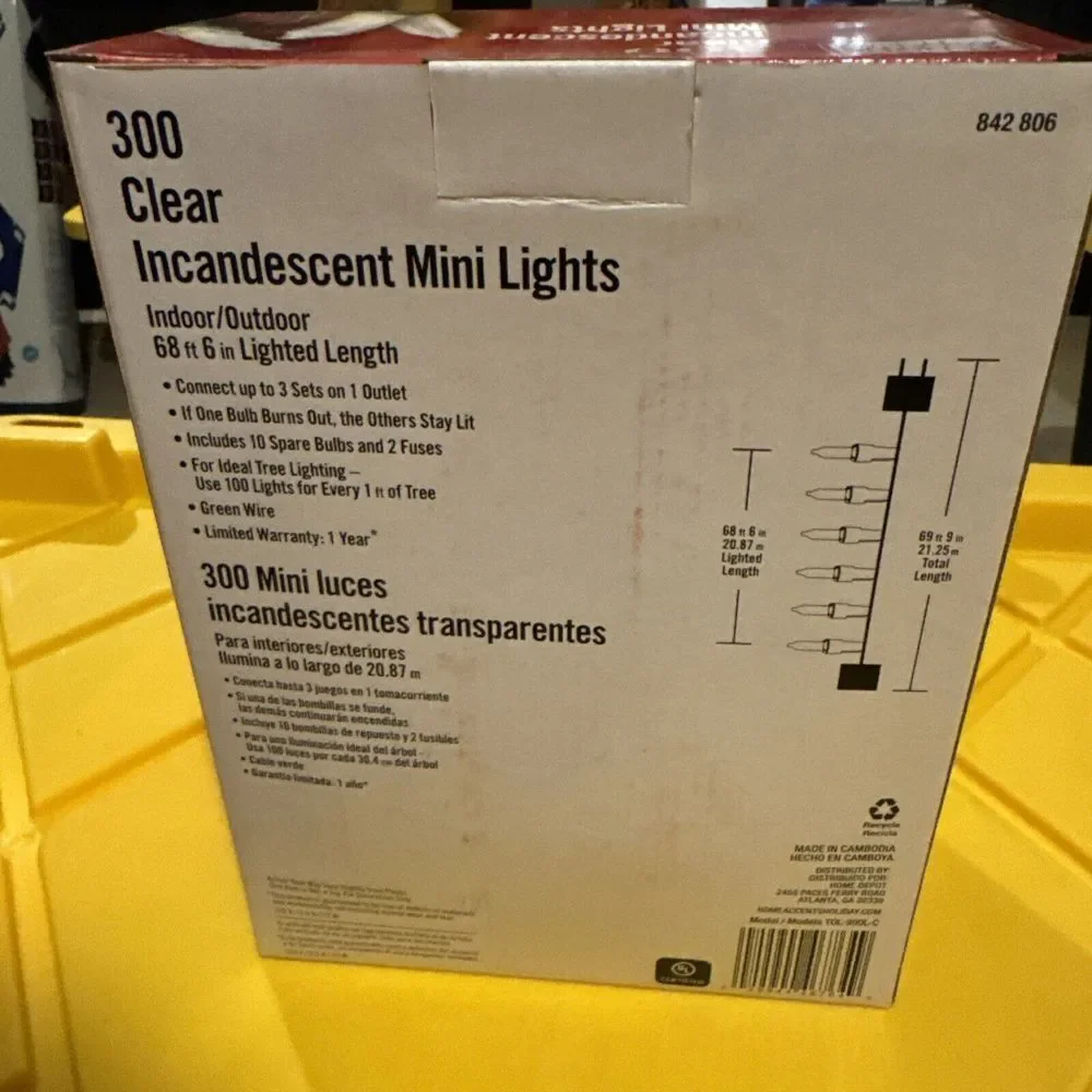 Home Accents Holiday 300L Clear Incandescent‎ Mini Lights
